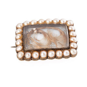 Victorian Pearl Mourning Brooch