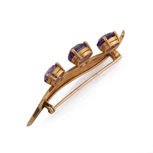 Antique Art Deco Amethyst Brooch Edge