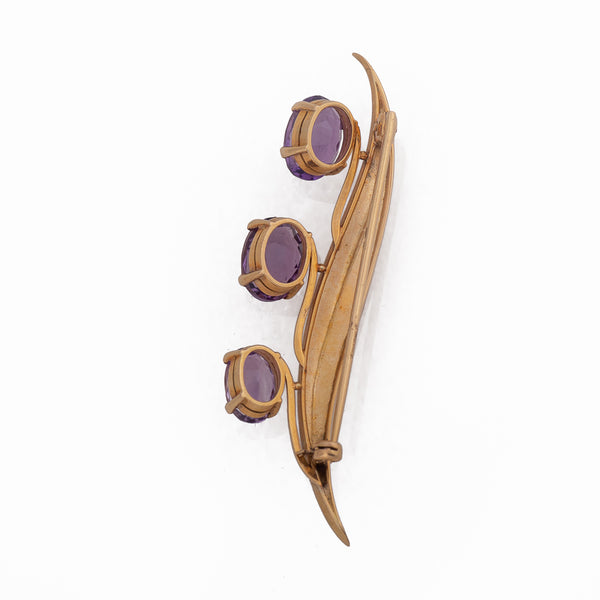Antique Art Deco Amethyst Brooch Back