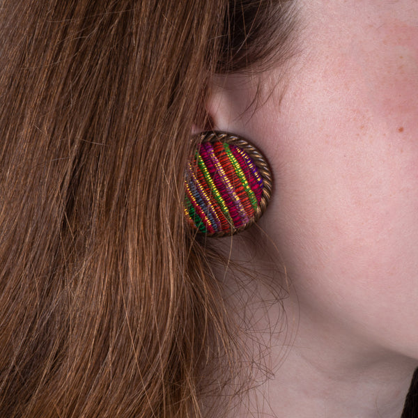 Buy Fun Colourful Large Vintage Earrings Online - on model
