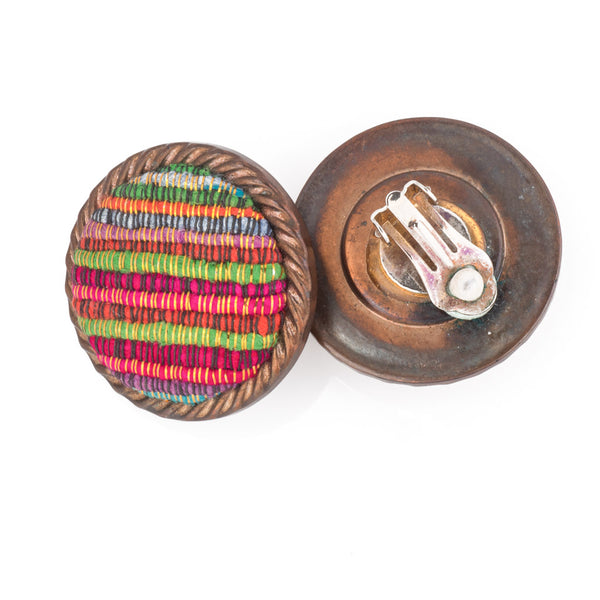 Buy Fun Colourful Large Vintage Earrings Online - Clip on