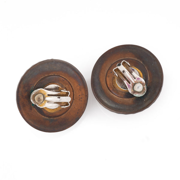 Buy Fun Colourful Large Vintage Earrings Online - Clip on backs