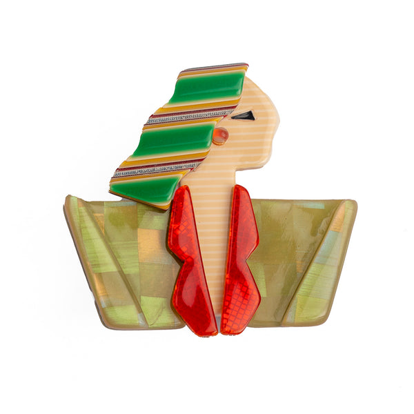 Lea Stein Carmen Joan Crawford Brooch - Green and Red