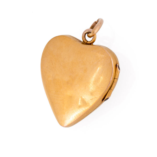 Antique Art Nouveau 18ct Gold Heart Shaped Locket Back
