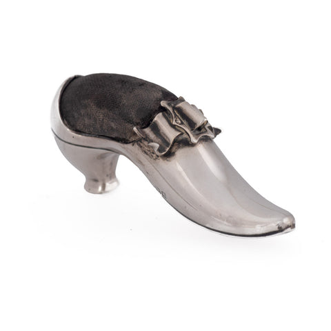 Antique Edwardian Sterling Silver Sewing Pin Cushion Shoe