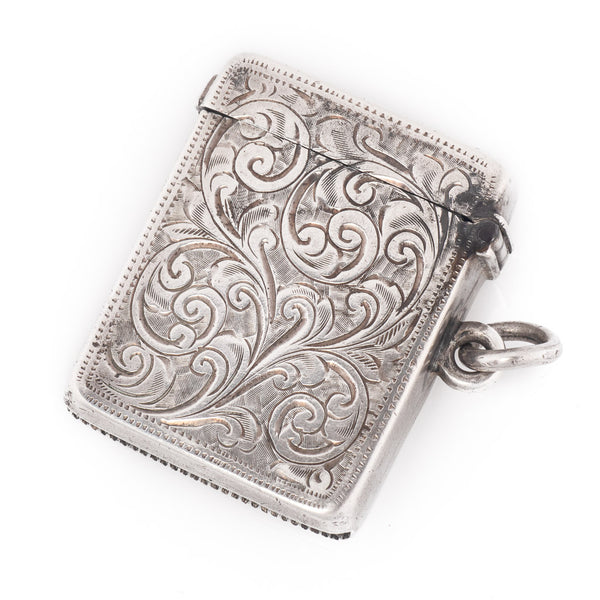Antique Edwardian Sterling Silver Vesta Case Back