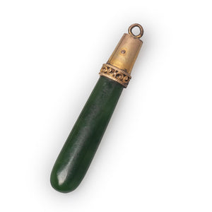 Antique Victorian Jadeite Fob Pendant Back