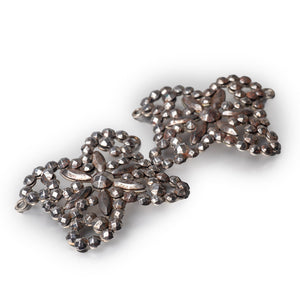 Antique Victorian Shoe Buckles - Cut Steel Top