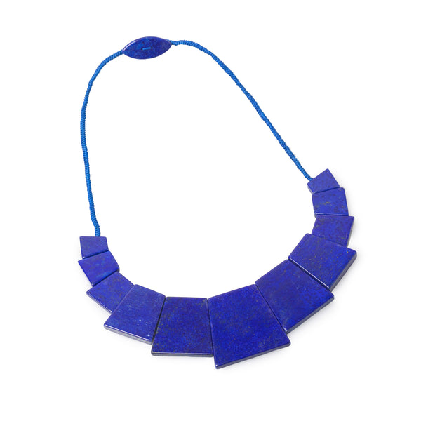 Contemporary Art-Deco Style Lapis Lazuli Necklace