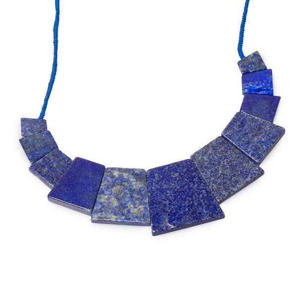 Contemporary Art-Deco Style Lapis Lazuli Necklace