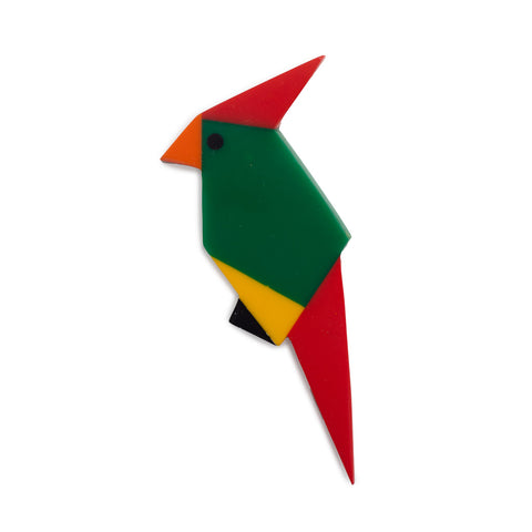 Vintage Art Deco Style Circa 1970's Parrot Resin Brooch