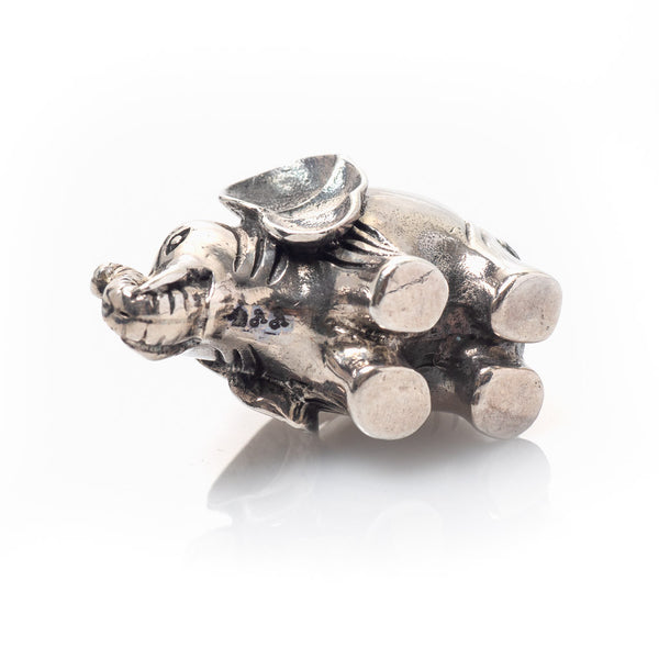 Modern Silver Elephant Pendant  Base - Vintage Jewellery Australia