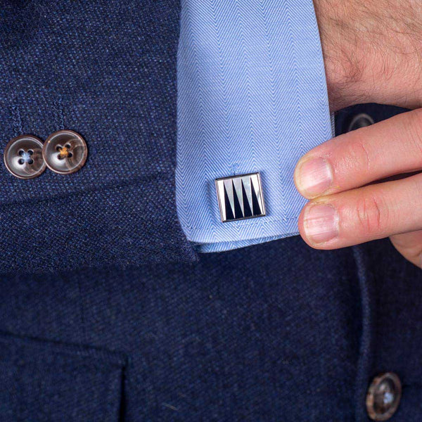 Cufflinks - Art Deco Style With Mother of Pearl Design Front Worn