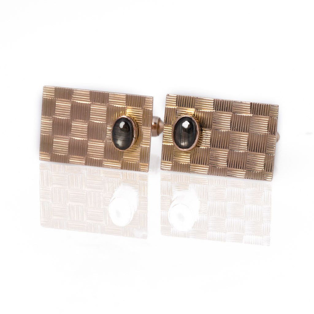 Vintage Gold and Star Sapphire Cufflinks
