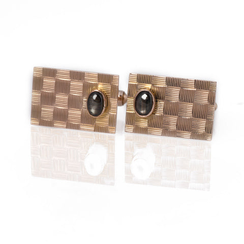Vintage Gold and Star Sapphire Cufflinks