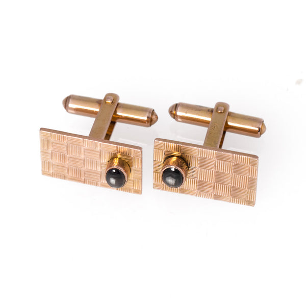 Vintage Gold and Star Sapphire Cufflinks Edge
