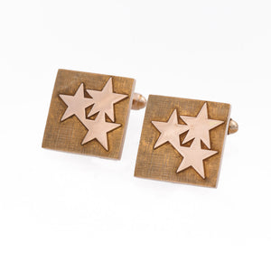 Vintage Gold Star Square Cufflinks Designer BIRKS