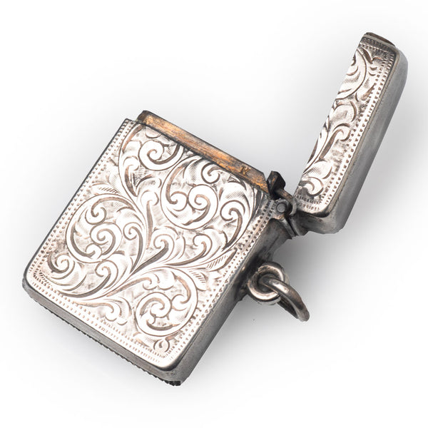 Antique Edwardian Sterling Silver Vesta Case Back