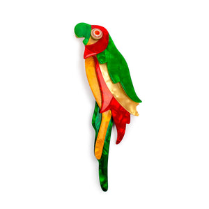 French Designer Lea Stein Koko the Parrot Brooch