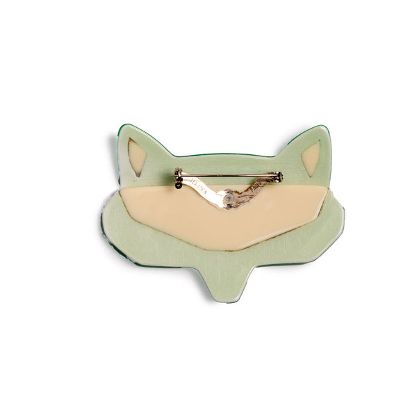 Lea Stein Fox Head Brooch from Vintage Jewellery Back