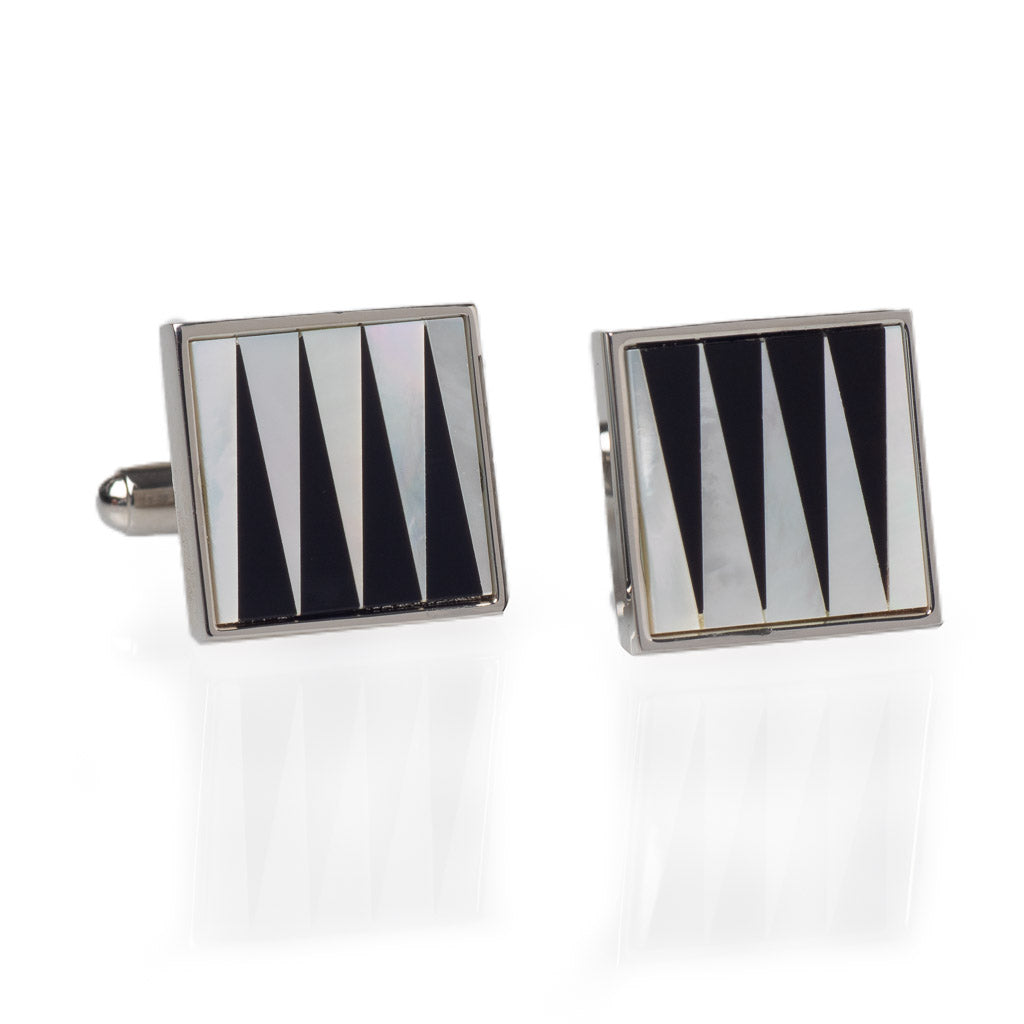 Cufflinks - Art Deco Style With Mother of Pearl Design Front