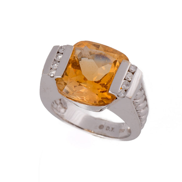 Vintage Ring - Designer David Yurman Citrine Diamond Signed