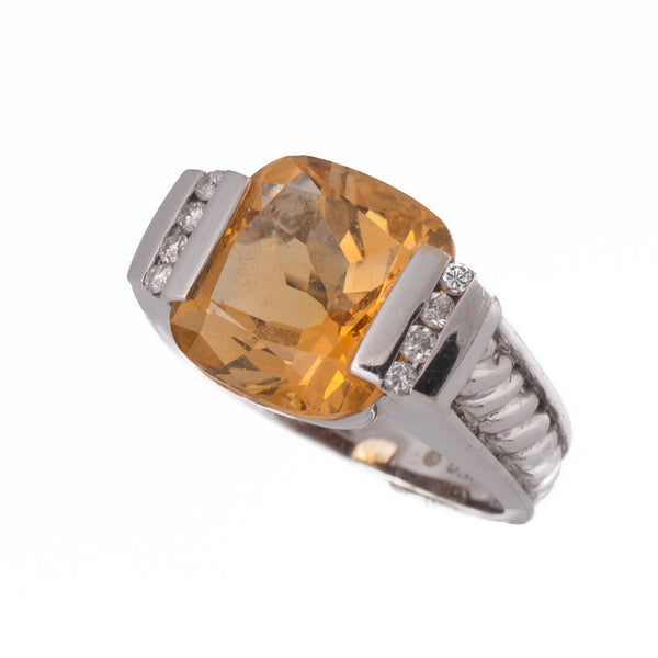 Vintage Ring - Designer David Yurman Citrine Diamond Top