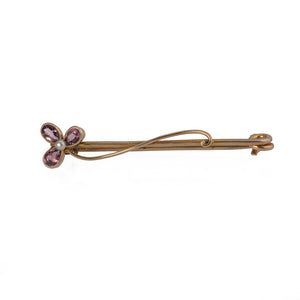Antique Edwardian Amethyst Bar Brooch