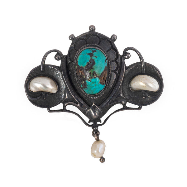 Antique Art Nouveau Norwegian Brooch Front