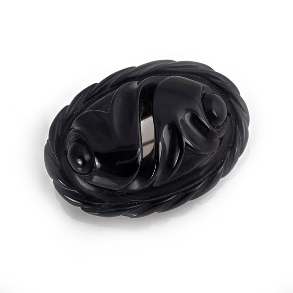 Antique Victorian Whitby Jet Brooch | Antique Jewellery Front
