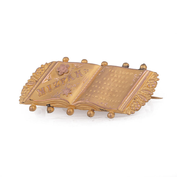 Antique Jewellery | Victorian Gold MIZPAH Brooch edge