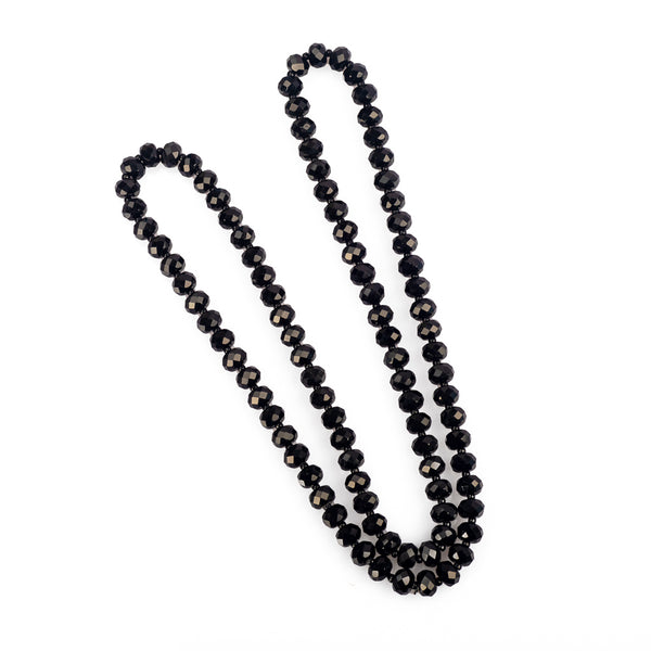 Long Black Onyx Necklace - full length