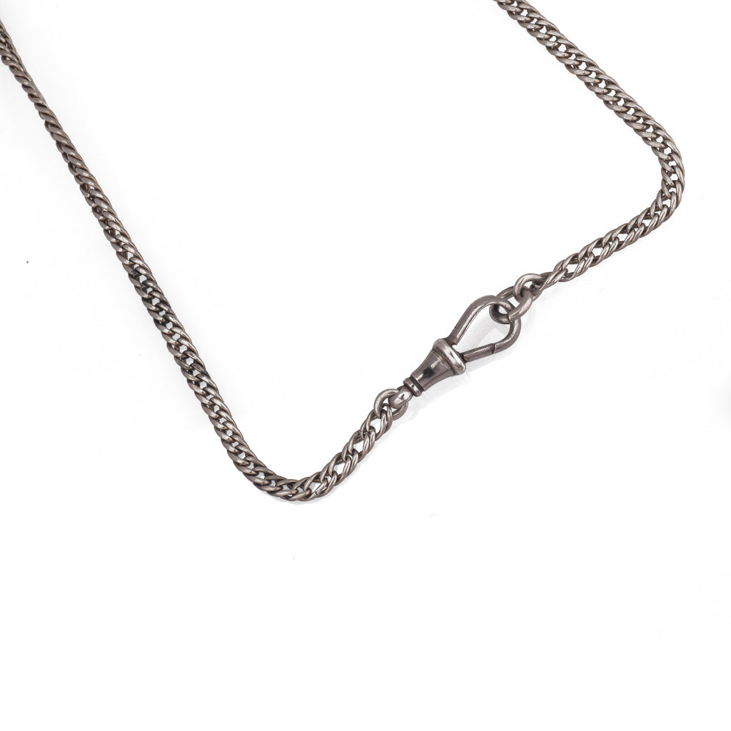 Antique Edwardian Sterling Silver Muff Chain Vintage Jewellery