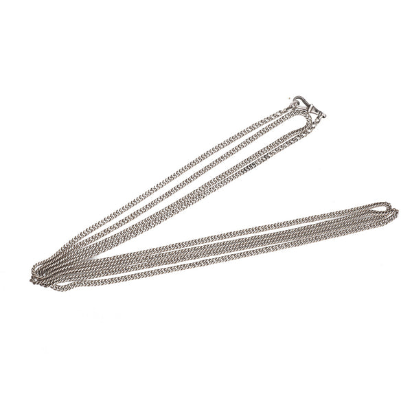 Antique Silver Muff Chain - Length