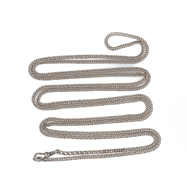Antique Silver Belcher Chain - Curb LinkAntique Edwardian Silver Muff Chain