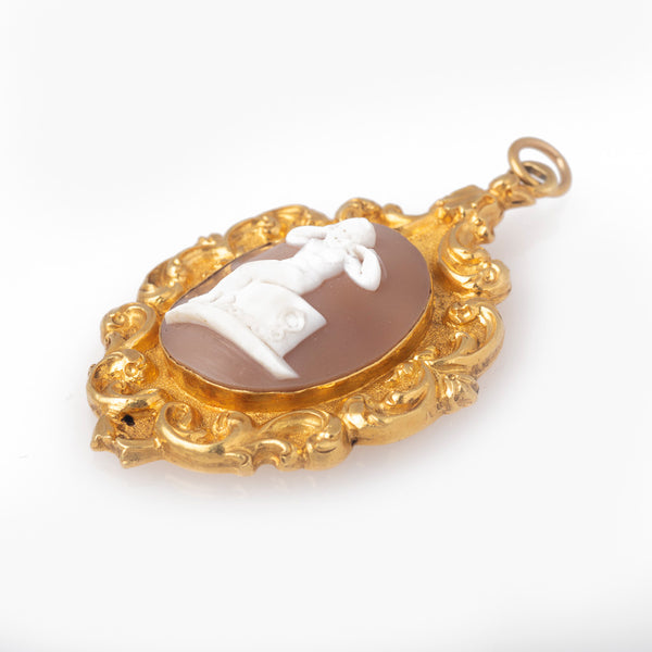 Antique Victorian Cameo Pendant Side