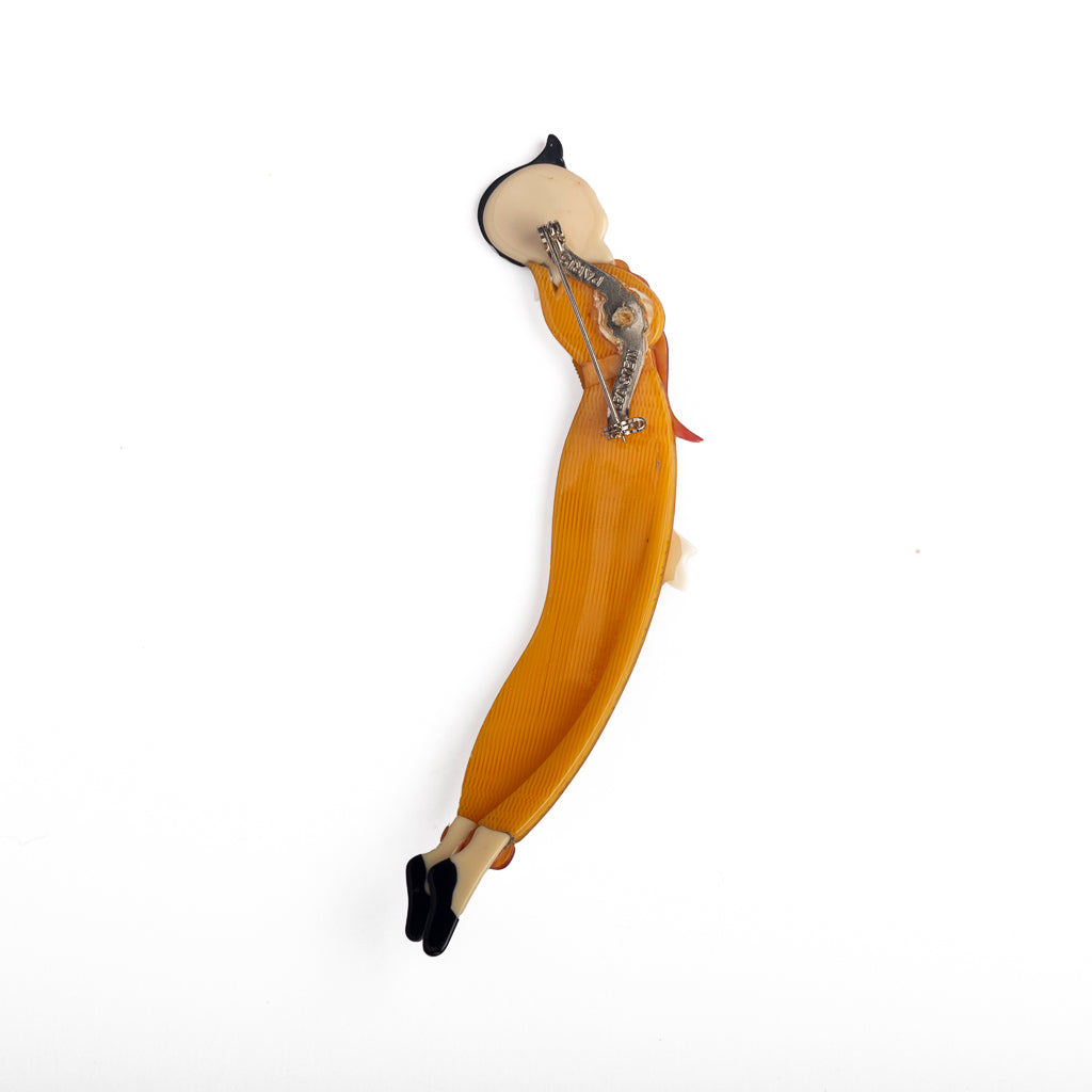 LEA STEIN Lady Diver　ブローチ Leah Stein Yellow Lady Diver Brooch – Vintage Jewellery Australia