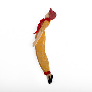 Leah Stein Yellow Lady Diver Brooch Front